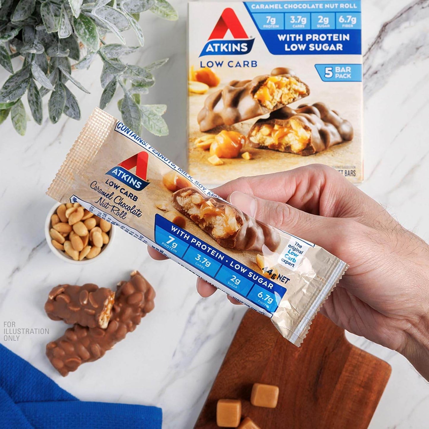 Caramel Chocolate Nut Snack Bar - 5 Pack - FITECFIT