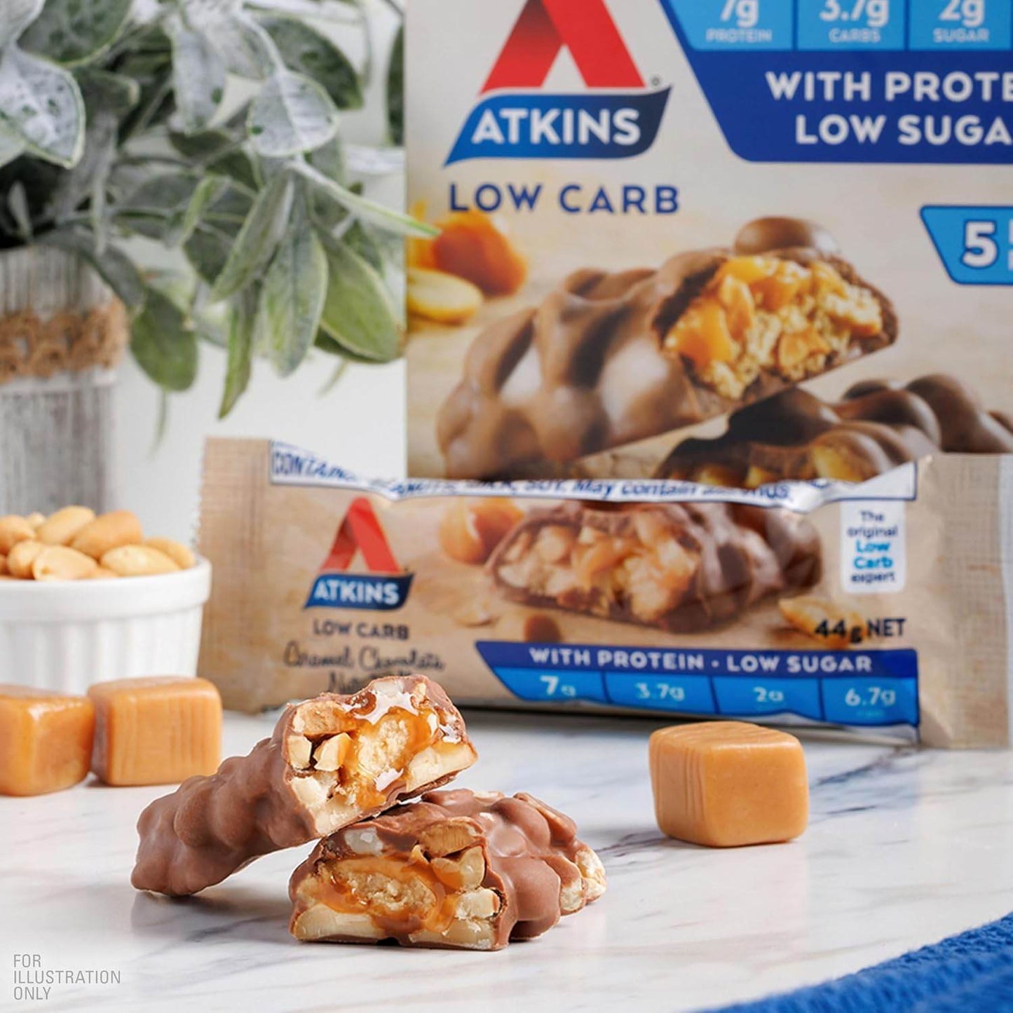 Caramel Chocolate Nut Snack Bar - 5 Pack - FITECFIT